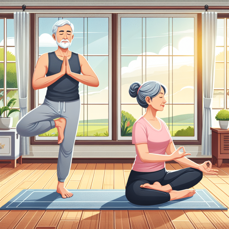 gentle yoga poses suitable for seniors at home